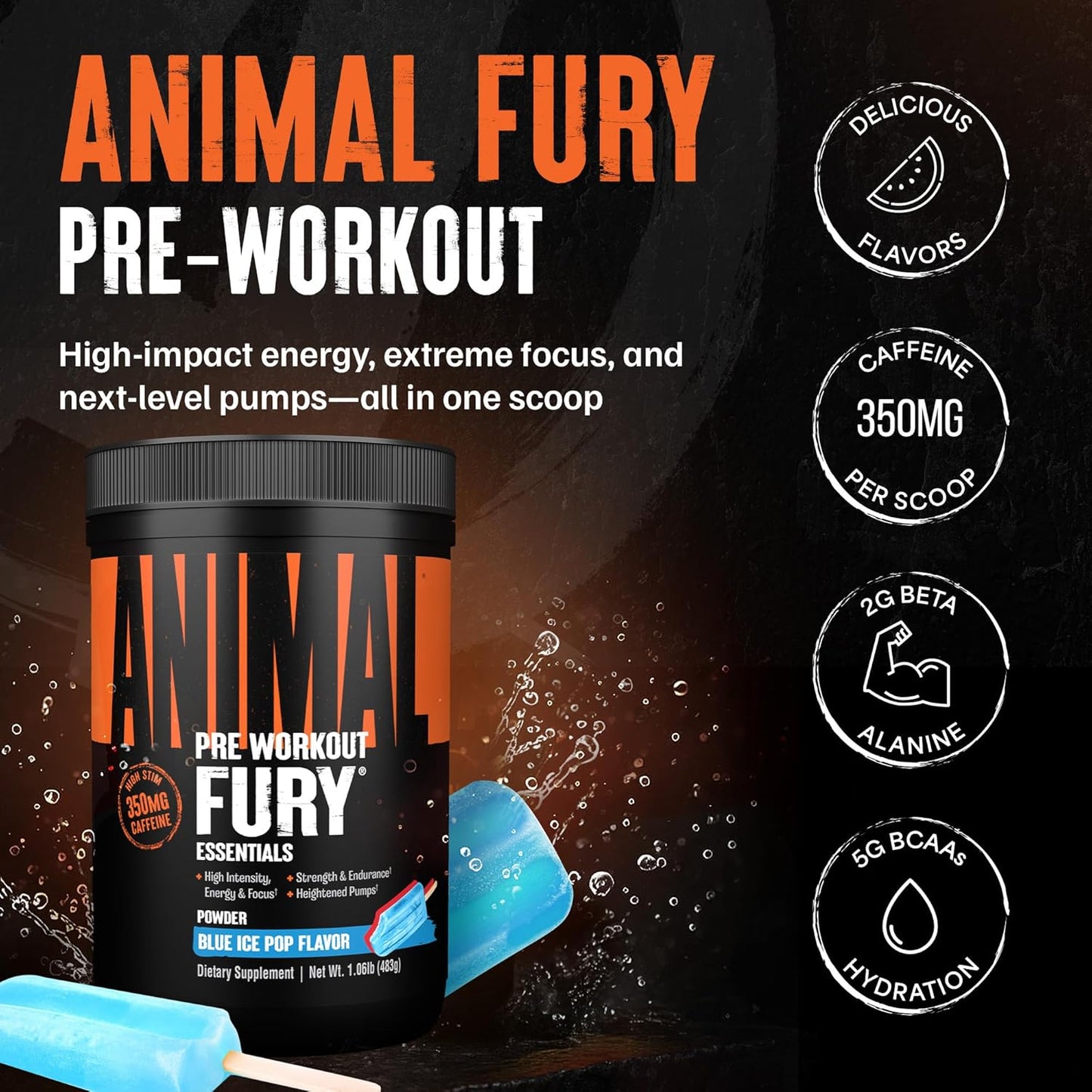 Animal Fury Pre-Workout: Blue Ice Pop™